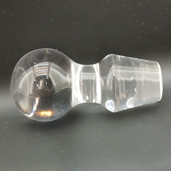 VTG Round Clear Crystal Glass Decanter Stopper Bottle Topper 3.5” Tall - Picture 6 of 9